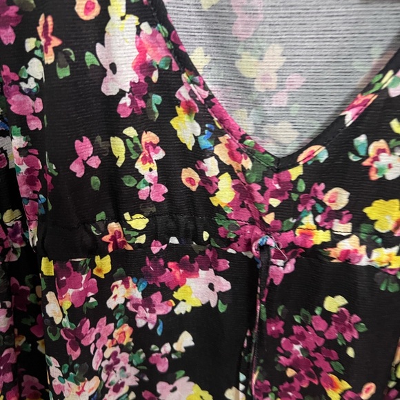 Lands' End Floral swim cover up Dress in Black and Pink NWT size XL women’s - Picture 3 of 8